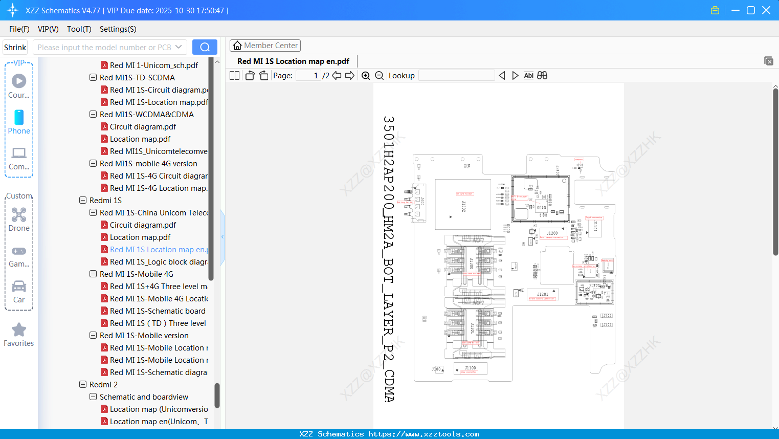 Xiaomi Redmi 1S Location Map En